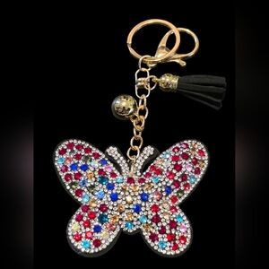 Multicolor Butterfly Bag Charm Keychain